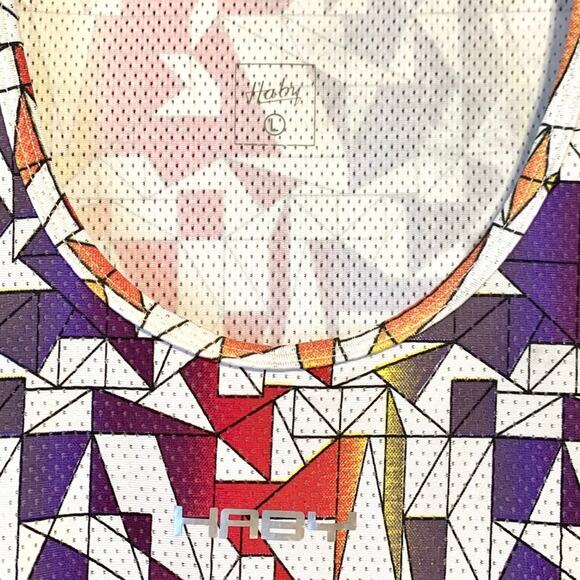 Haby Mesh Tank Top Geometric Triangle Purple Red - Picture 3 of 3